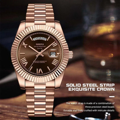 Men’s Luxury Quartz Watch With Date – Steel Bracelet