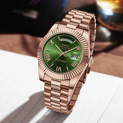 Men’s Luxury Quartz Watch With Date – Steel Bracelet