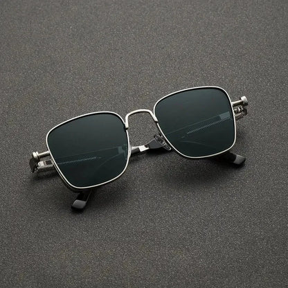 Men’s Steampunk Driving Sunglasses UV400 Metal Square Frame