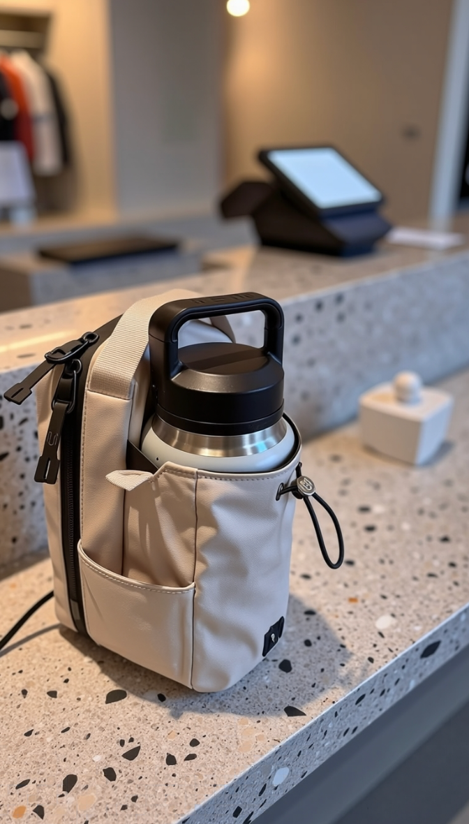 Magnetic Gym Sling Bag With Bottle Holder And Phone Pocket