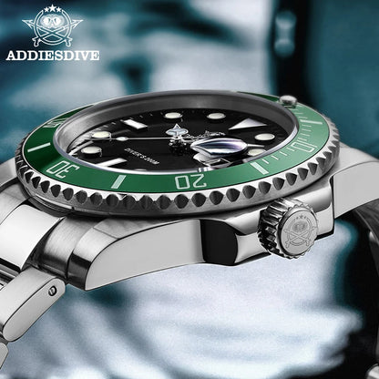 Men's Stainless Steel Dive Watch – 200 m Waterproof Quartz
