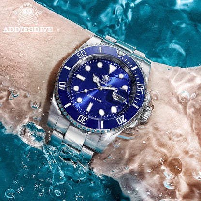Men's Stainless Steel Dive Watch – 200 m Waterproof Quartz