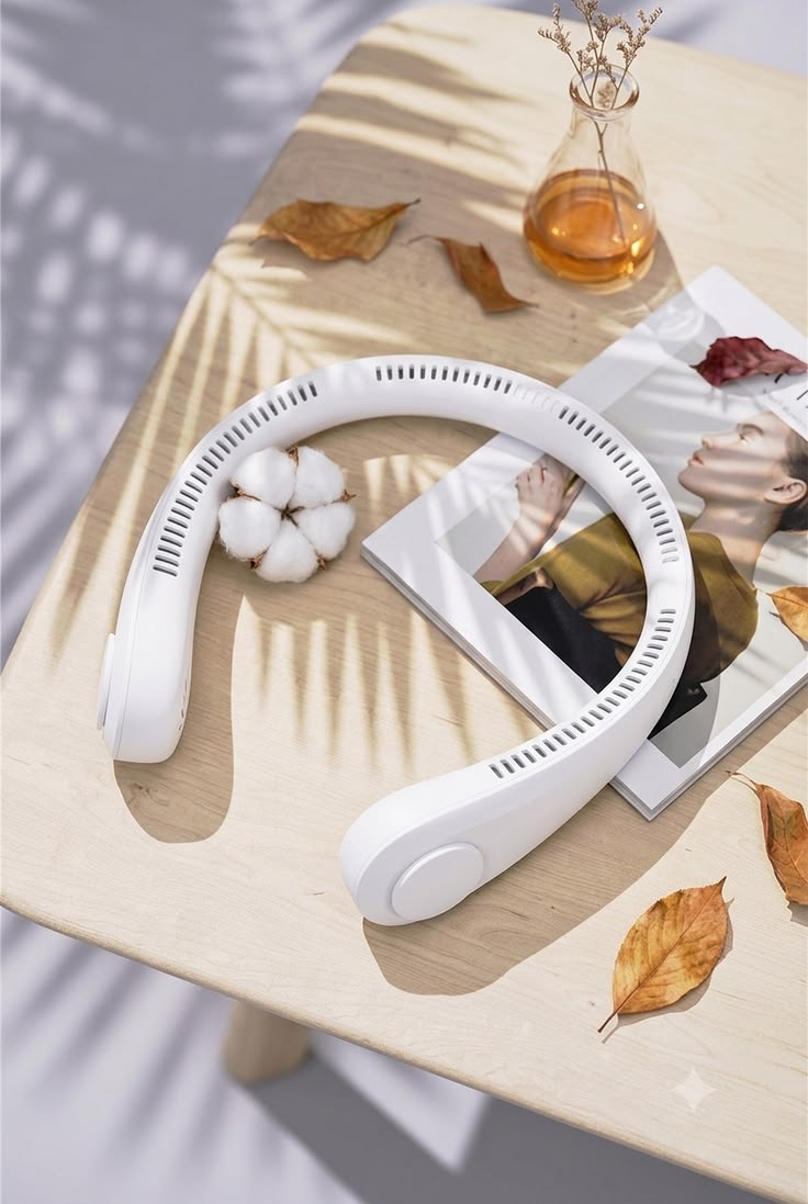 Bladeless Portable Neck Fan – Rechargeable 3-Speed Cooler