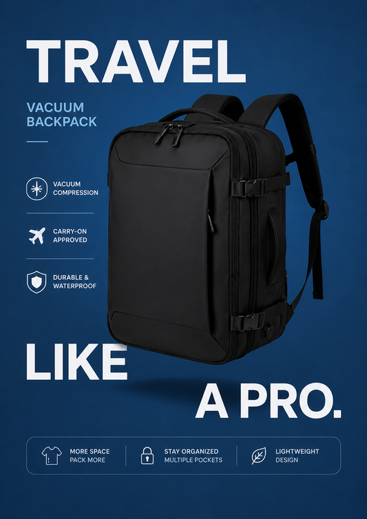 Cabin Size Travel Backpack 45x36x20 With Vacuum Storage