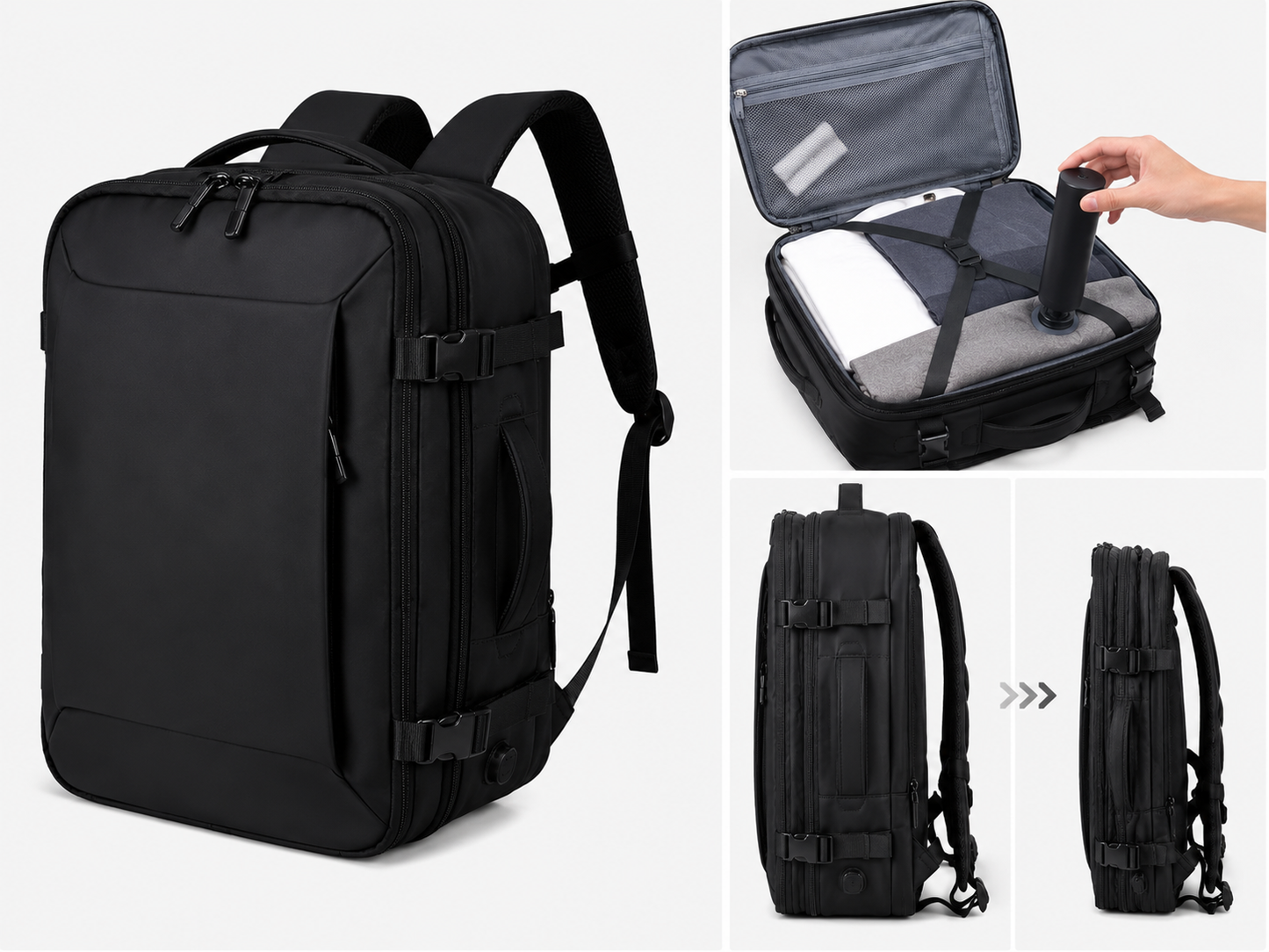 Cabin Size Travel Backpack 45x36x20 With Vacuum Storage